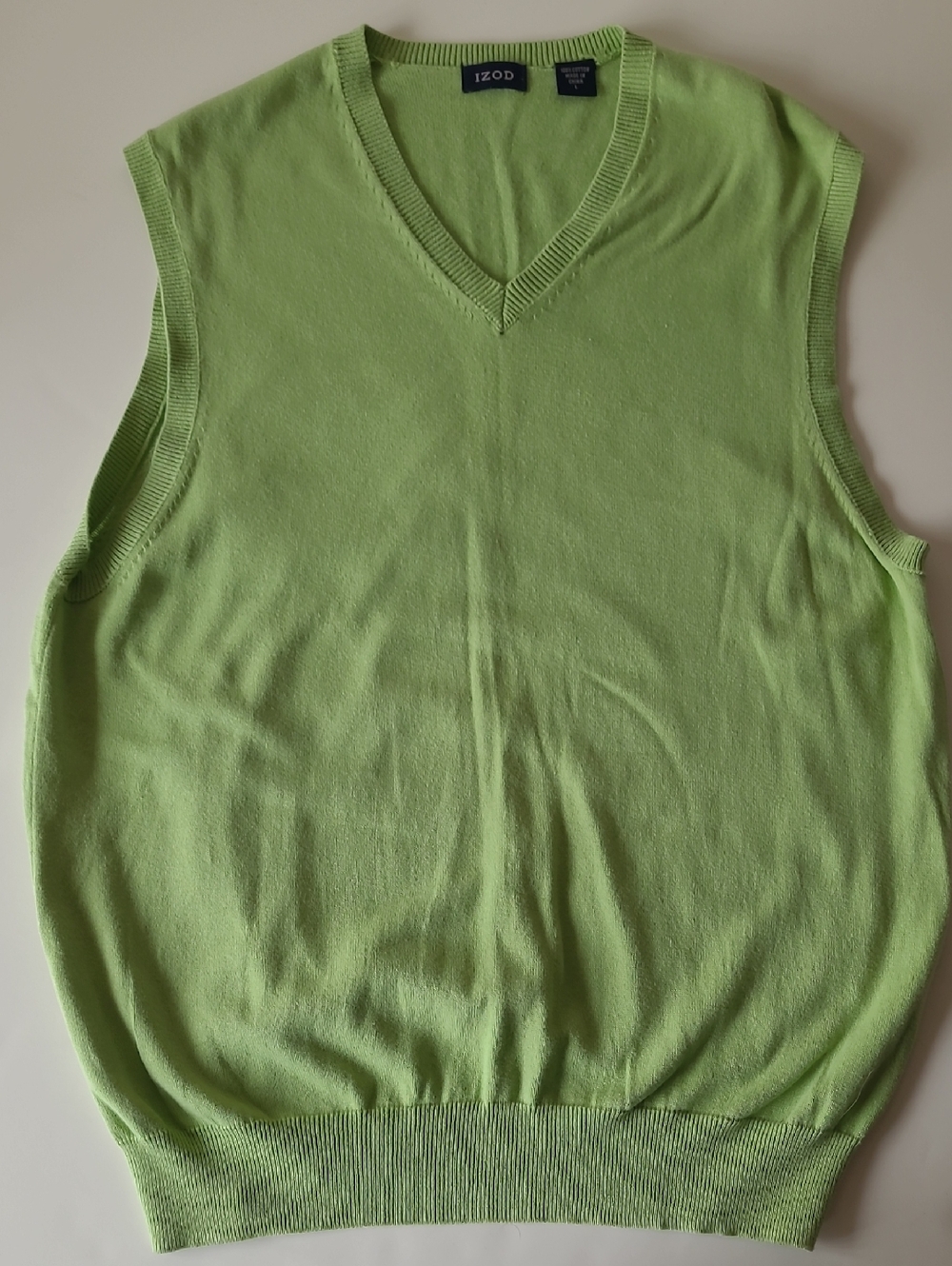 Vintage Izod Sweater Vest Mens Large Green